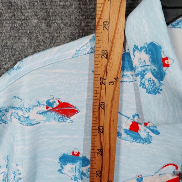 Waggle Polo Shirt Mens Large Light Blue Lake Life Golf Performance Stretch - Picture 6 of 8